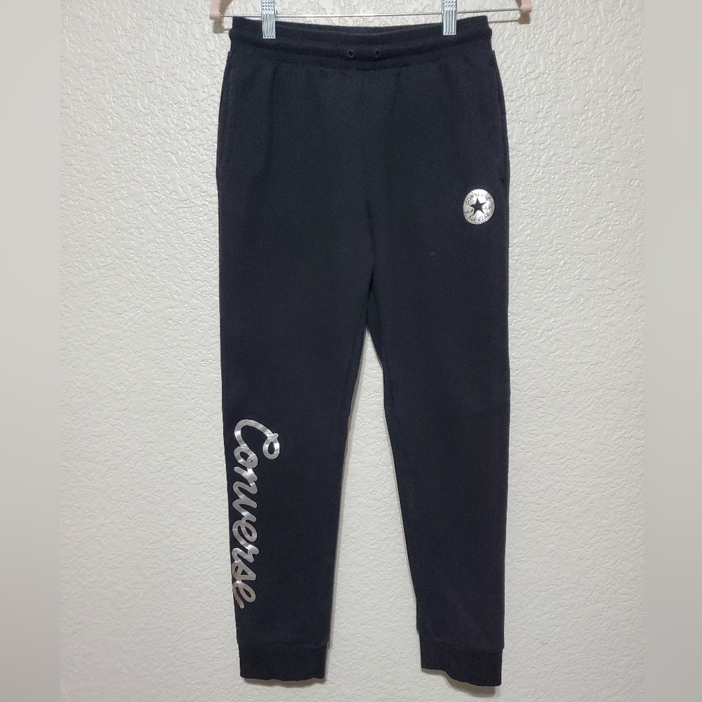 Converse Graphic Black Jogger Sweatpants Girls Junior X-Large Active Loungewear